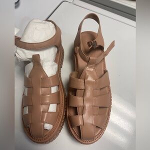 Schutz Beatrix Deluxe Nappa Leather Platform Sandal Size 8.5 Y2K Chunky Moto